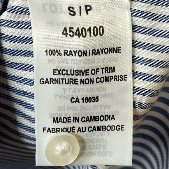 TAHARI Pinstripe Striped Button Up Shirt Long Sleeve - Picture 8 of 8